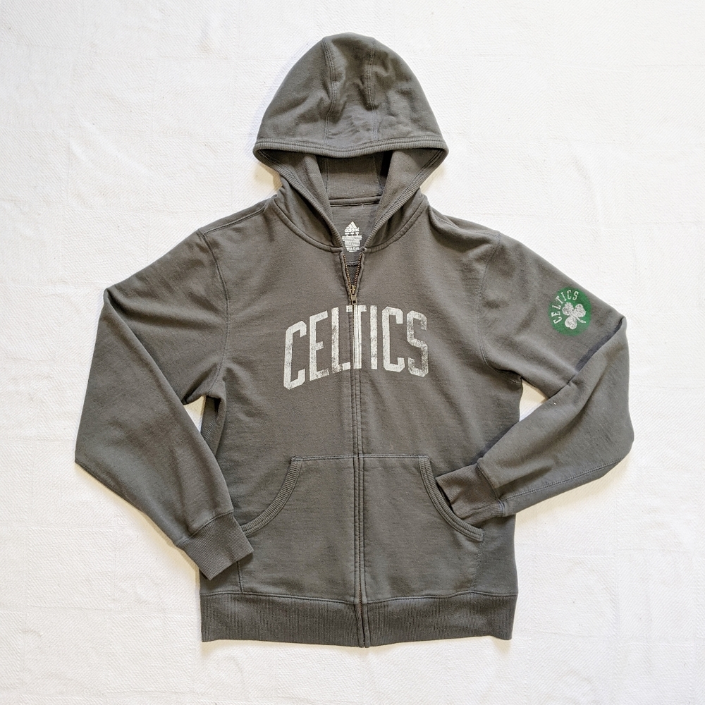 Adidas Boston Celtics Zip-Up Hoodie Sweatshirt